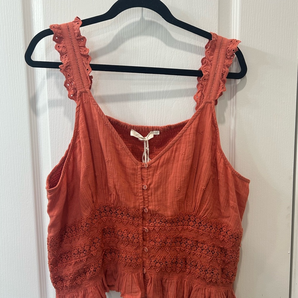 Anthropologie Crochet-Trim Camisole